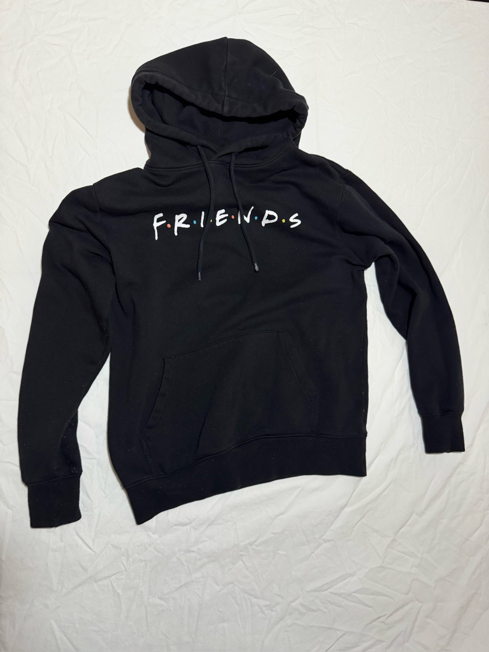 Friends Graphic Black Hoodie Sweatshirt - TV Logo Pullover Men’s Size Small